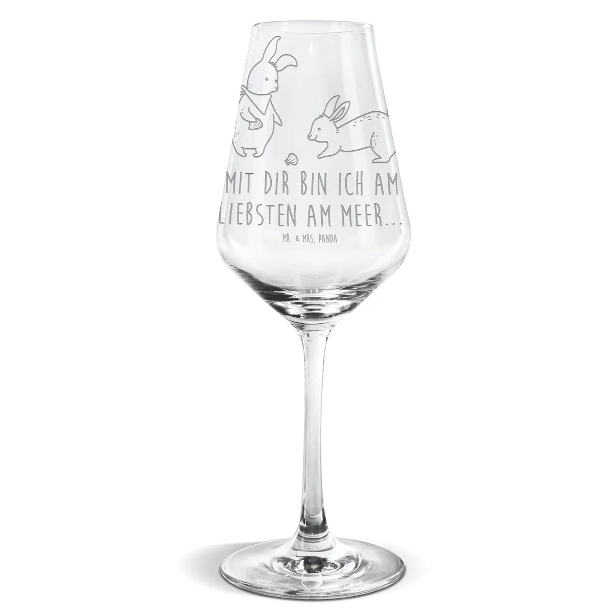 White Wine Glass Bunnies with seashell Family, Father's Day, Mother's Day, brother, sister, Mom, Dad, best friend, girlfriends, girlfriend, rabbits, collecting shells, best friends, sea, BFF, shells