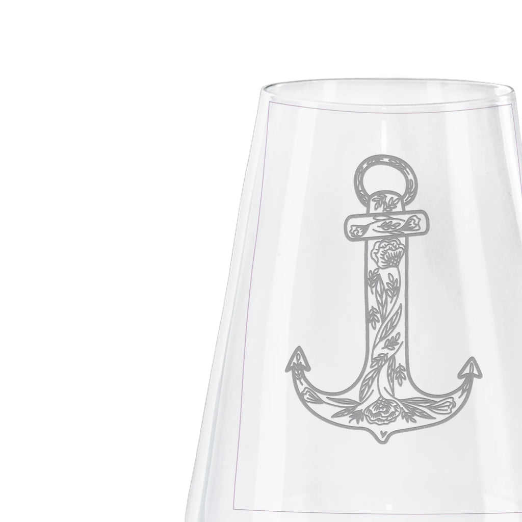 White Wine Glass anchor Blue small animals, cute, funny, cute animal motives, hand drawn, small world, funny sayings, good mood, happy, gifts, gift ideas, special gifts, animal lover, card