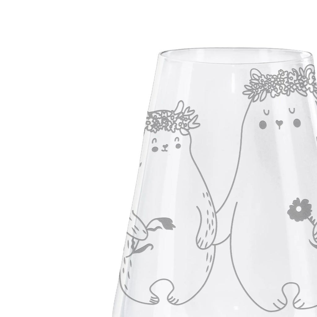 Kieliszek do białego wina Niedźwiedzie z wianuszkiem Rodzina, Dzień Ojca, Dzień Matki, brat, siostra, mama, tata, babcia, dziadek