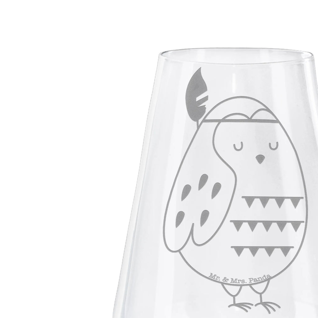 Kieliszek do białego wina sowa Ozdoba z piór Sowa