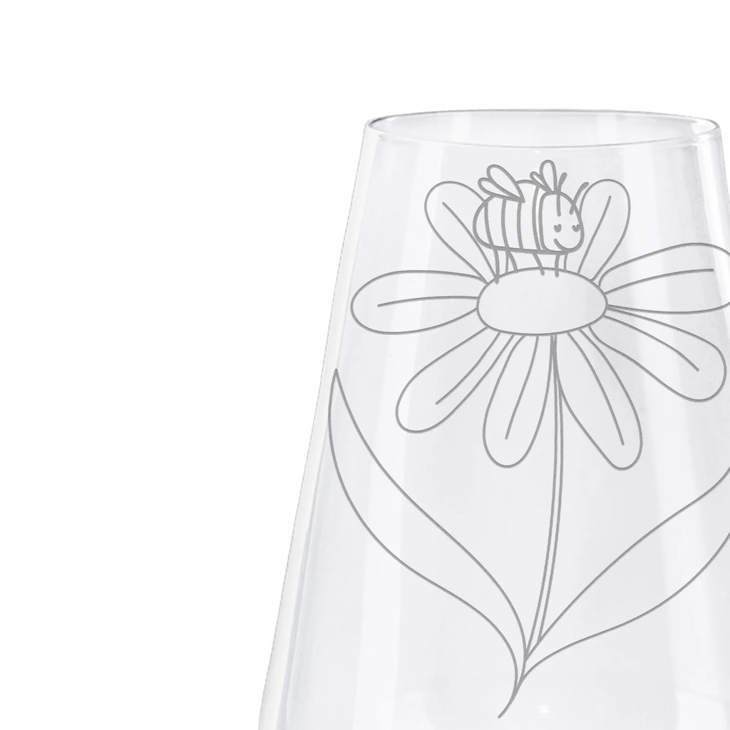 White Wine Glass bumblebee flower small animals, cute, funny, cute animal motives, hand drawn, small world, funny sayings, good mood, happy, gifts, gift ideas, special gifts, animal lover, card, bumble bee, fluffy, nature, bumblebees, flower, field, bee, wasp