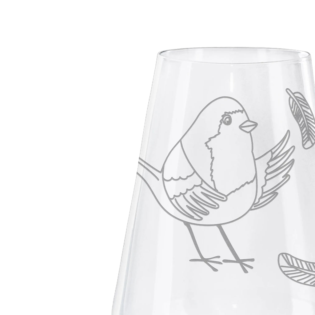 White Wine Glass robin feathers small animals, cute, funny, cute animal motives, hand drawn, small world, funny sayings, good mood, happy, gifts, gift ideas, special gifts, animal lover, card, slogan motivation, motivation pictures, robin, bird, What if i fall, flying, motivation slogans, slogan courage