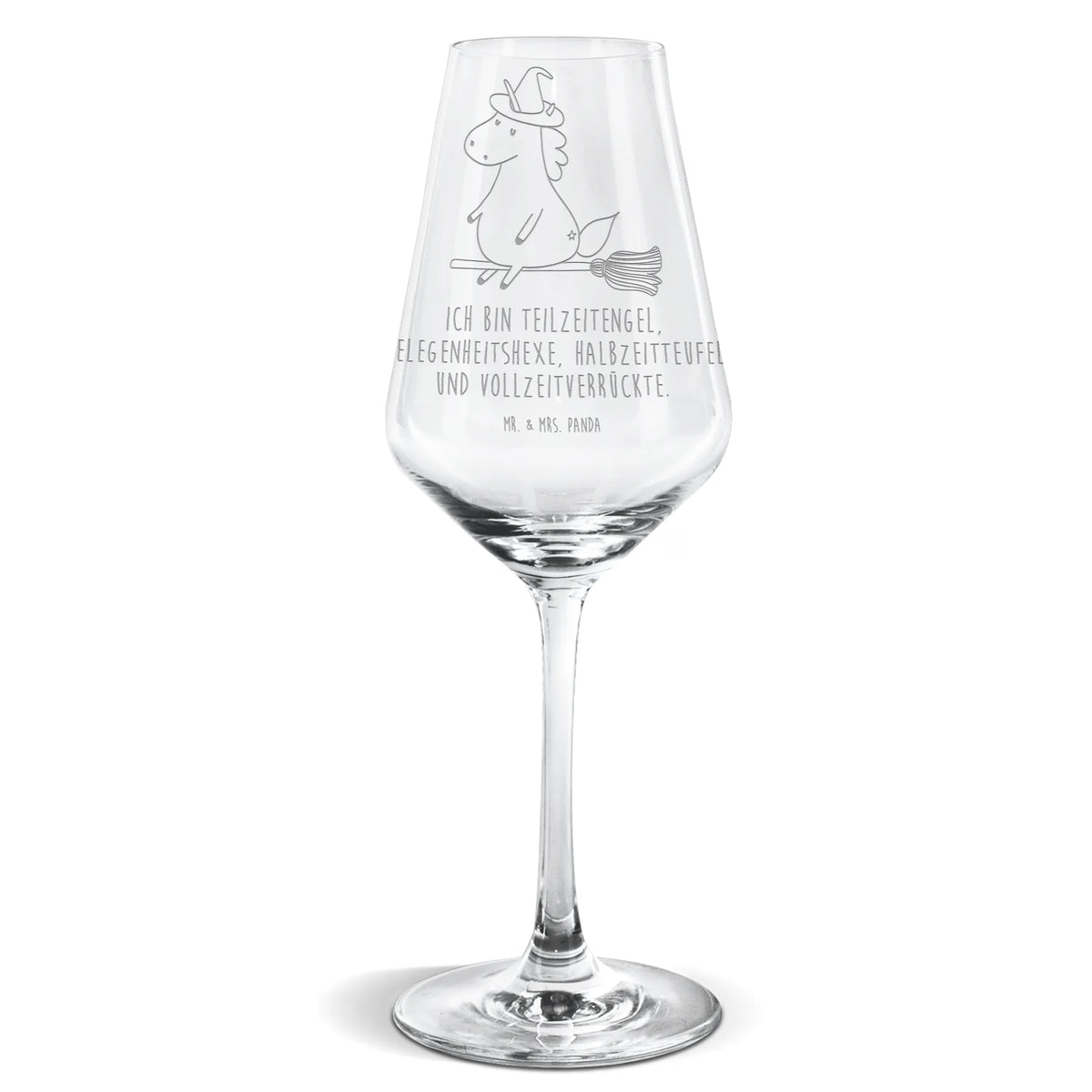 White Wine Glass unicorn Witch mad, devil, bad girl, bitch, girlfriend present, witch, wife gift