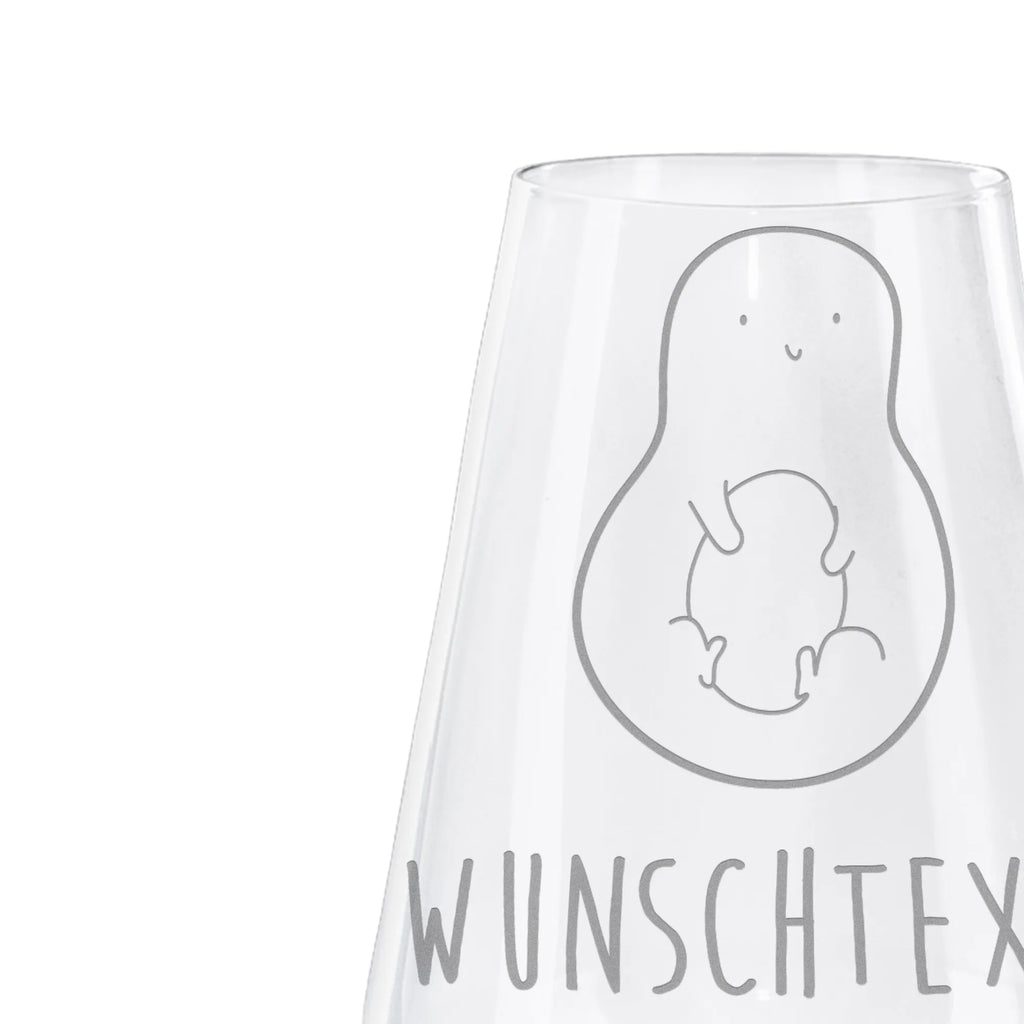 Personalized White Wine Glass avocado core avocado, vegetables, avocado seed, seed, plant, saying life