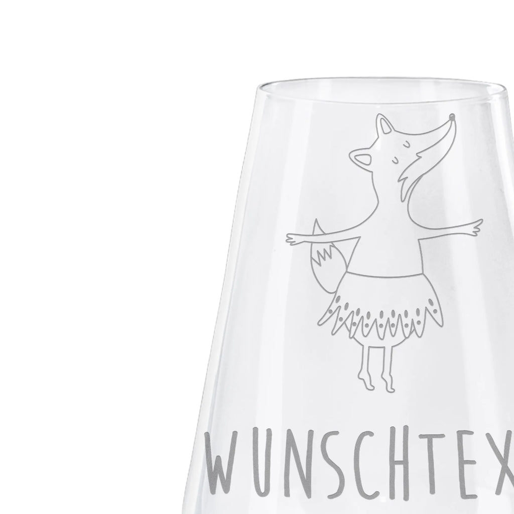 Personalized White Wine Glass Fox ballerina fox, foxes, forest wildlife, clever as a fox, animal lover, fox saying, vixen, party, birthday, ballet, invitation, dancer, dancing, ballerina