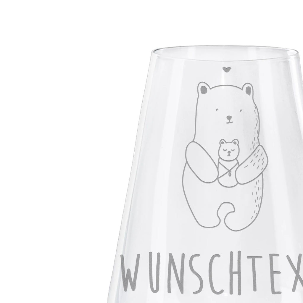 Personalized White Wine Glass bear infant bear, teddy, teddy bear, cuddly toy, birth, baptized child, grandson, parents, nephew, grandchild, baby, congratulations, niece, baptism, birthday, mother
