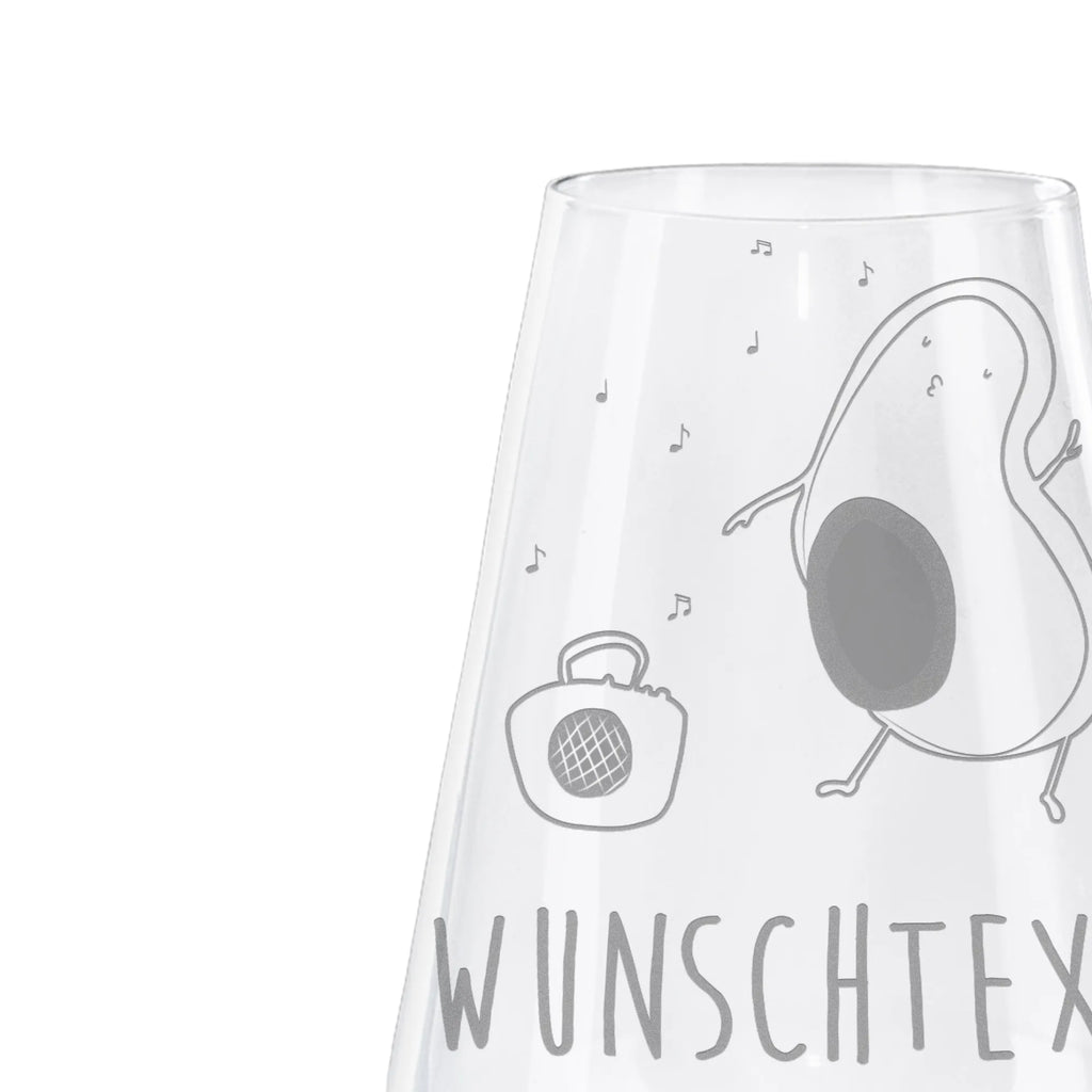 Personalized White Wine Glass avocado Dance avocado, vegetables