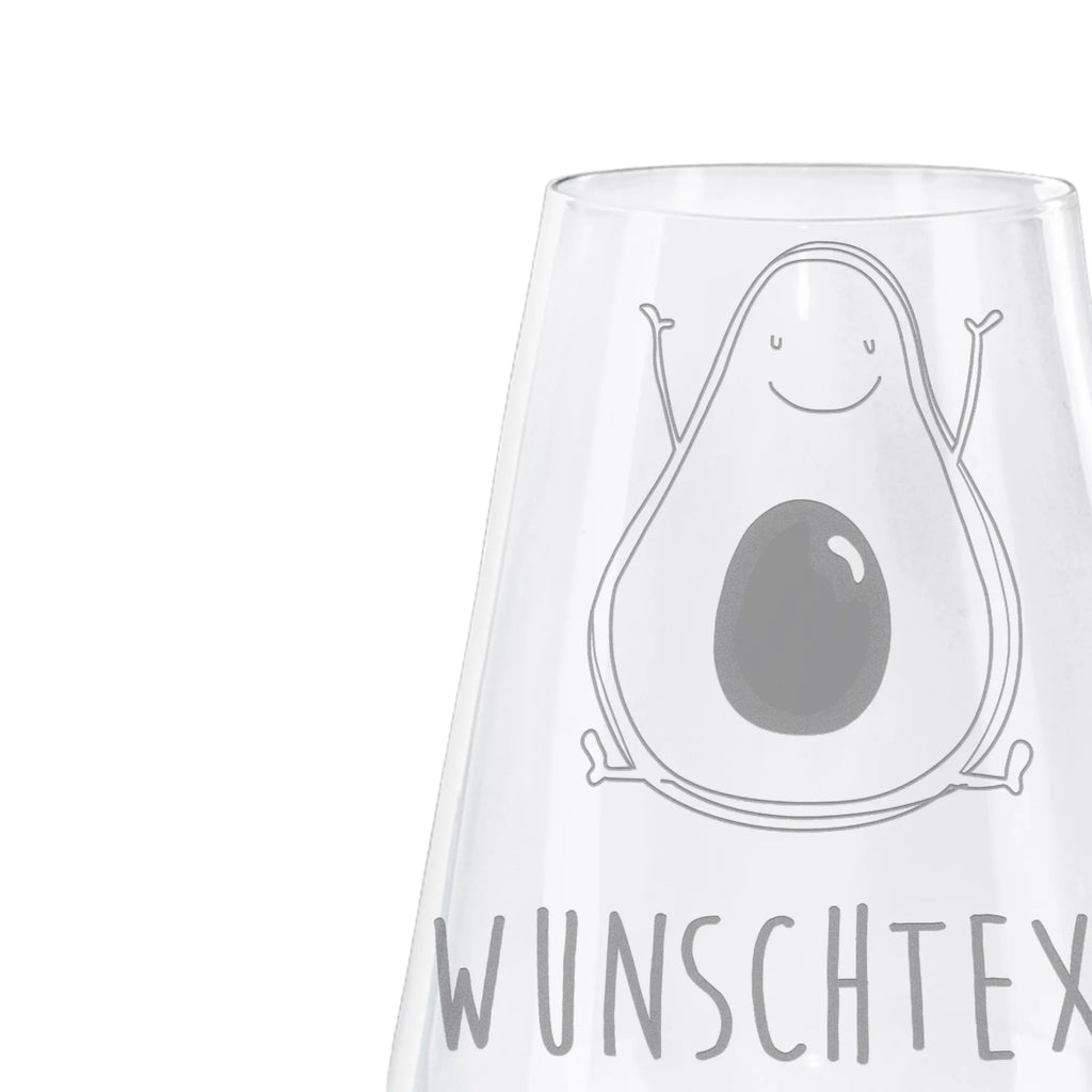 Personalized White Wine Glass avocado Happy avocado, vegetables, chaos, Avocado