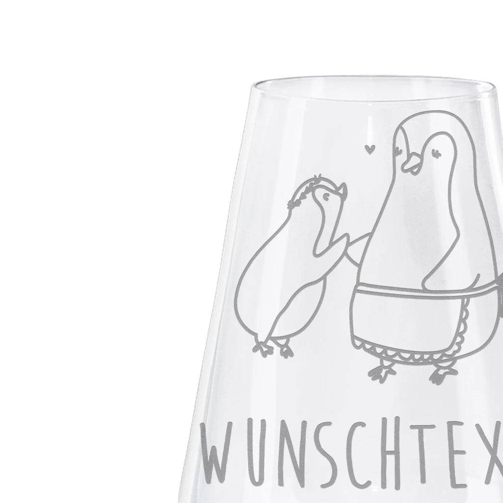 Personalized White Wine Glass Penguin with child Family, Father's Day, Mother's Day, brother, sister, Mom, Dad, Gift, Mummy, Mother, Birthday, Mommy