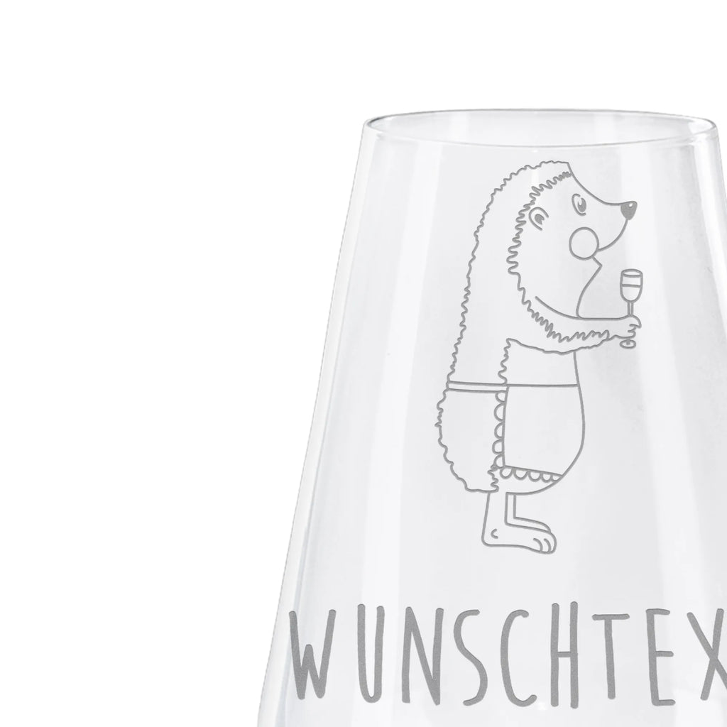 Personalized White Wine Glass Hedgehog wine small animals, cute, funny, cute animal motives, hand drawn, small world, funny sayings, good mood, happy, gifts, gift ideas, special gifts, animal lover, card, drinking wine, white wine, gift wine drinker, red wine, wine decoration, gift wine lover, wine saying, hedgehog, wine glass