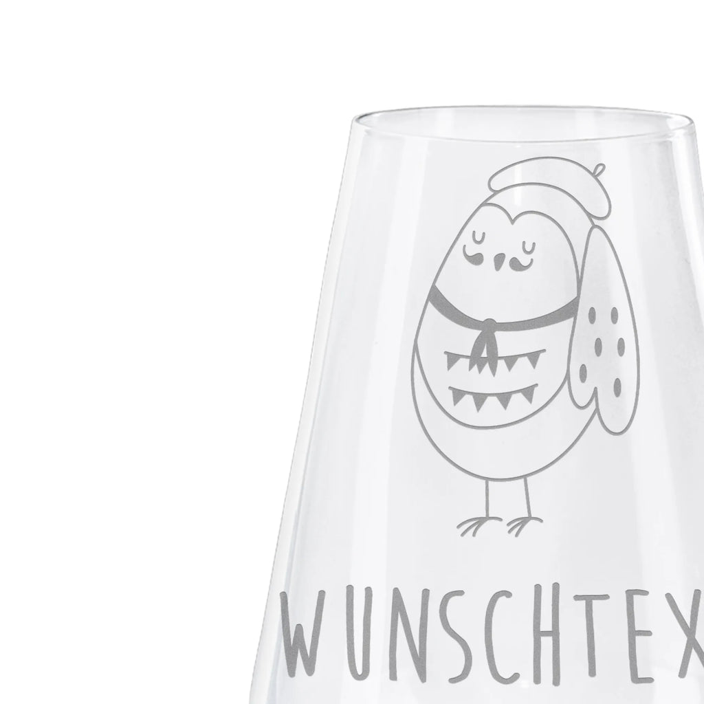 Personalized White Wine Glass Owl France owl, forest animal, bird, nocturnal, gift ideas, birthday present, illustrated, funny, romantic gift, owl decor, France, Owl, Say French, hibou, Life is beautiful, La vie est belle, Say beautiful, Owls, Owl decoration
