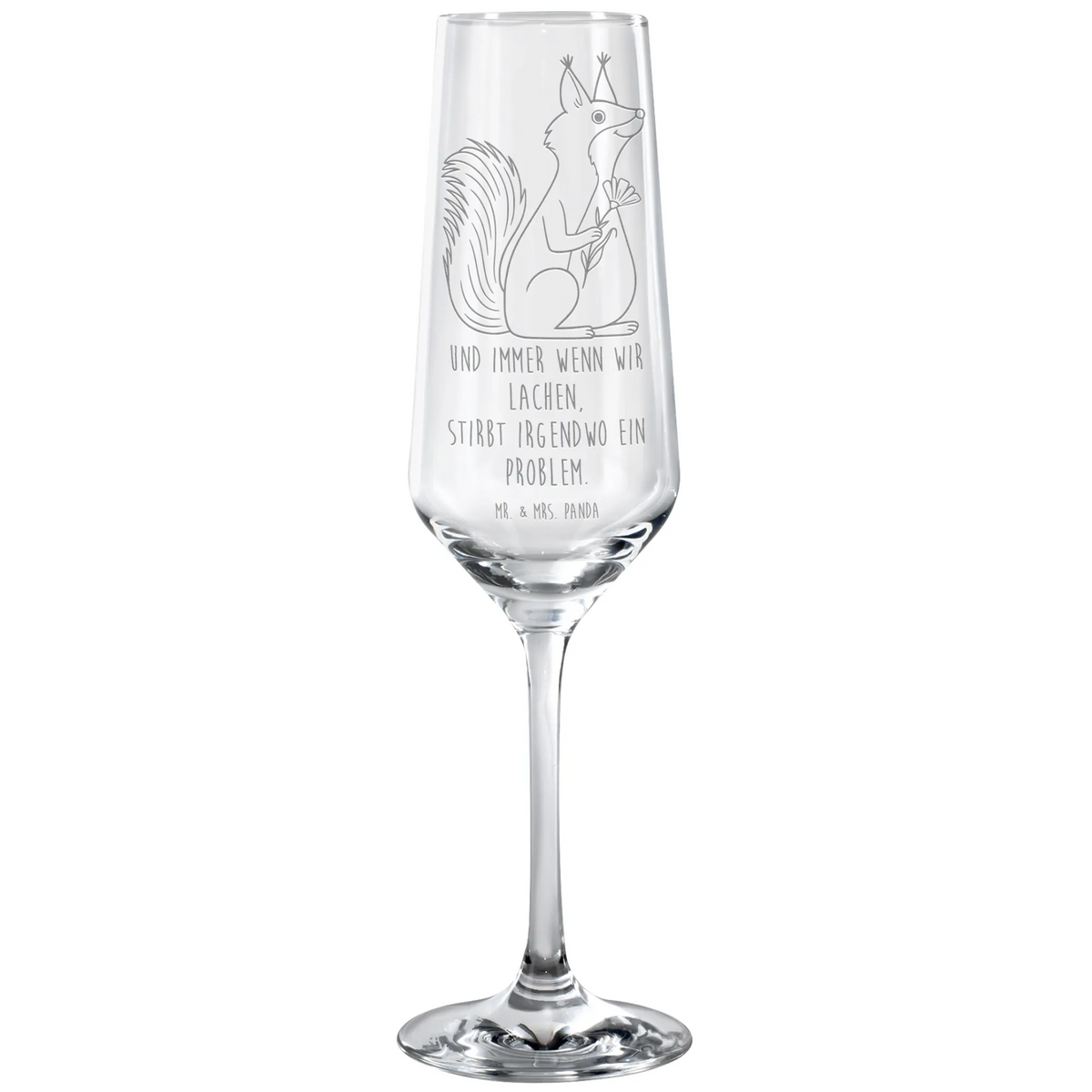 Sparkling wine glass Squirrel flower