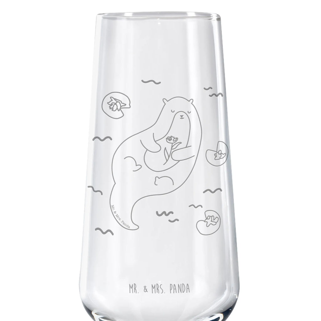 Sparkling wine glass otter Water Lily otter, marten, sea otter, European otter, water mammal, aquatic animal, baby otter, predator, water, otter gifts, animal lover, gift ideas for animal lovers, animal, mammal, water animal, gifts for people in love