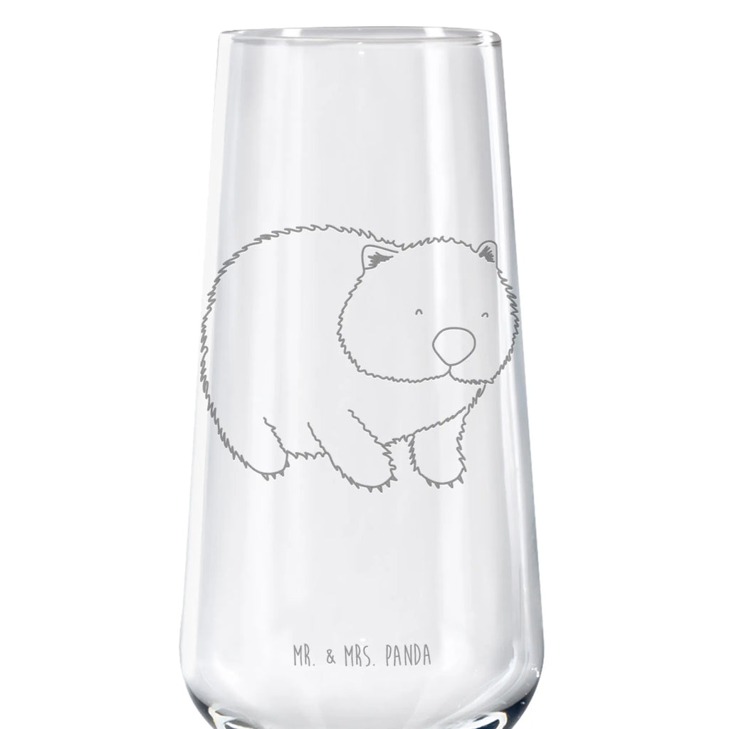 Sparkling wine glass Wombat small animals, cute, funny, cute animal motives, hand drawn, small world, funny sayings, good mood, happy, gifts, gift ideas, special gifts, animal lover, card, life is beautiful, Australia, motivation, Wombat, saying