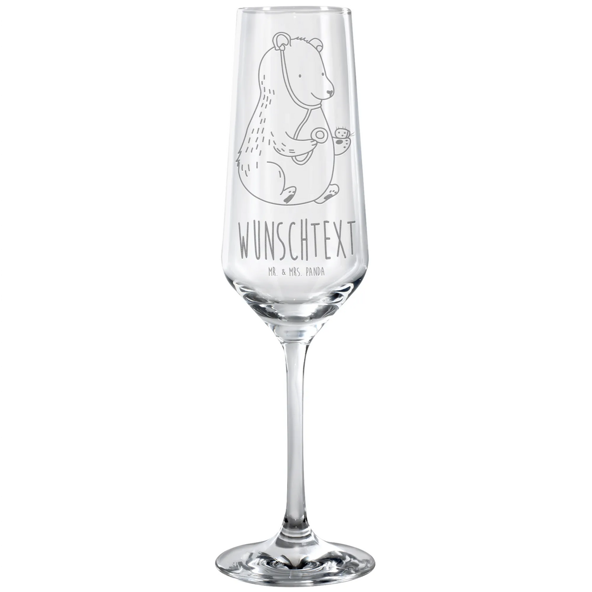 Personalized Sparkling Wine Glass bear Physician bear, teddy, teddy bear, cuddly toy, Doctor, Professor, Bear