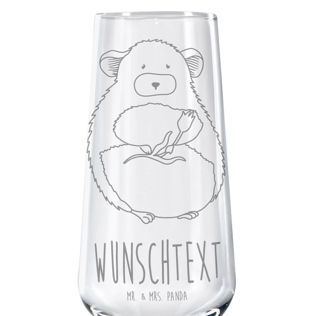 Personalized Sparkling Wine Glass chinchilla flower small animals, cute, funny, cute animal motives, hand drawn, small world, funny sayings, good mood, happy, gifts, gift ideas, special gifts, animal lover, card, depression, office life, being sad, heartache, chinchilla, grief, office, chaos, happiness, chinchillas
