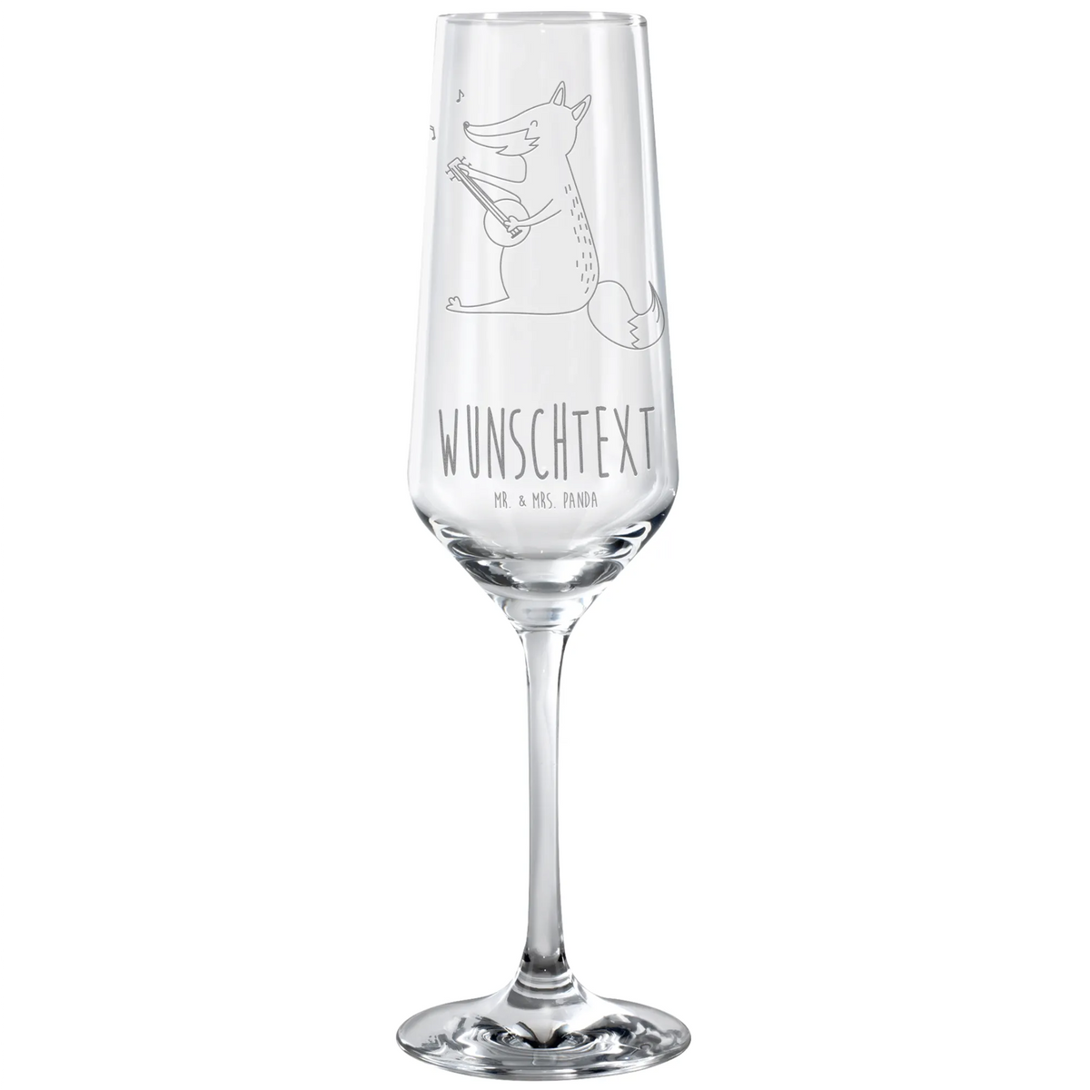 Personalized Sparkling Wine Glass Fox guitar fox, foxes, forest wildlife, clever as a fox, animal lover, musician, Fox, music saying, gift musician, singer, guitar