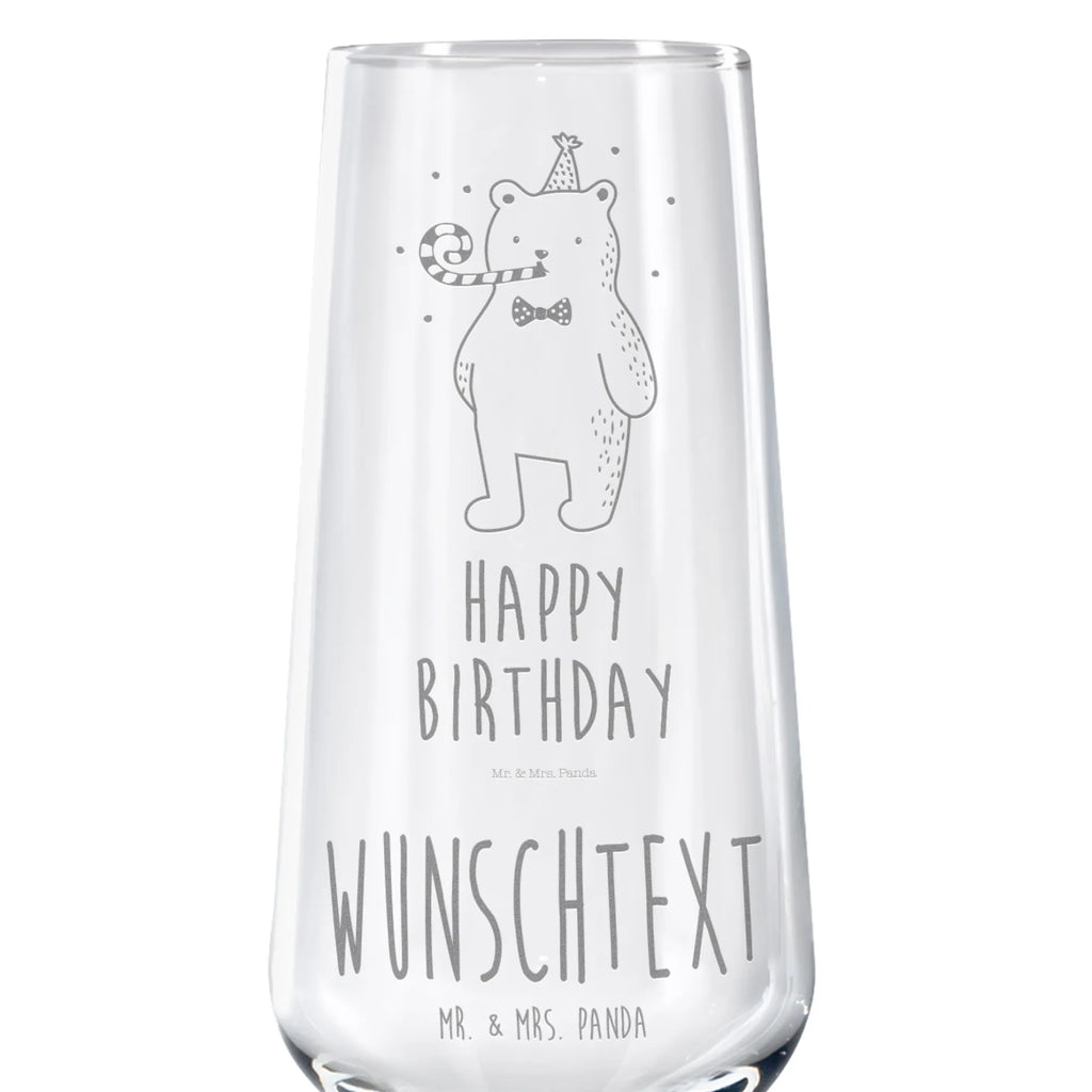 Personalized Sparkling Wine Glass bear Birthday bear, teddy, teddy bear, cuddly toy, Happy birthday
