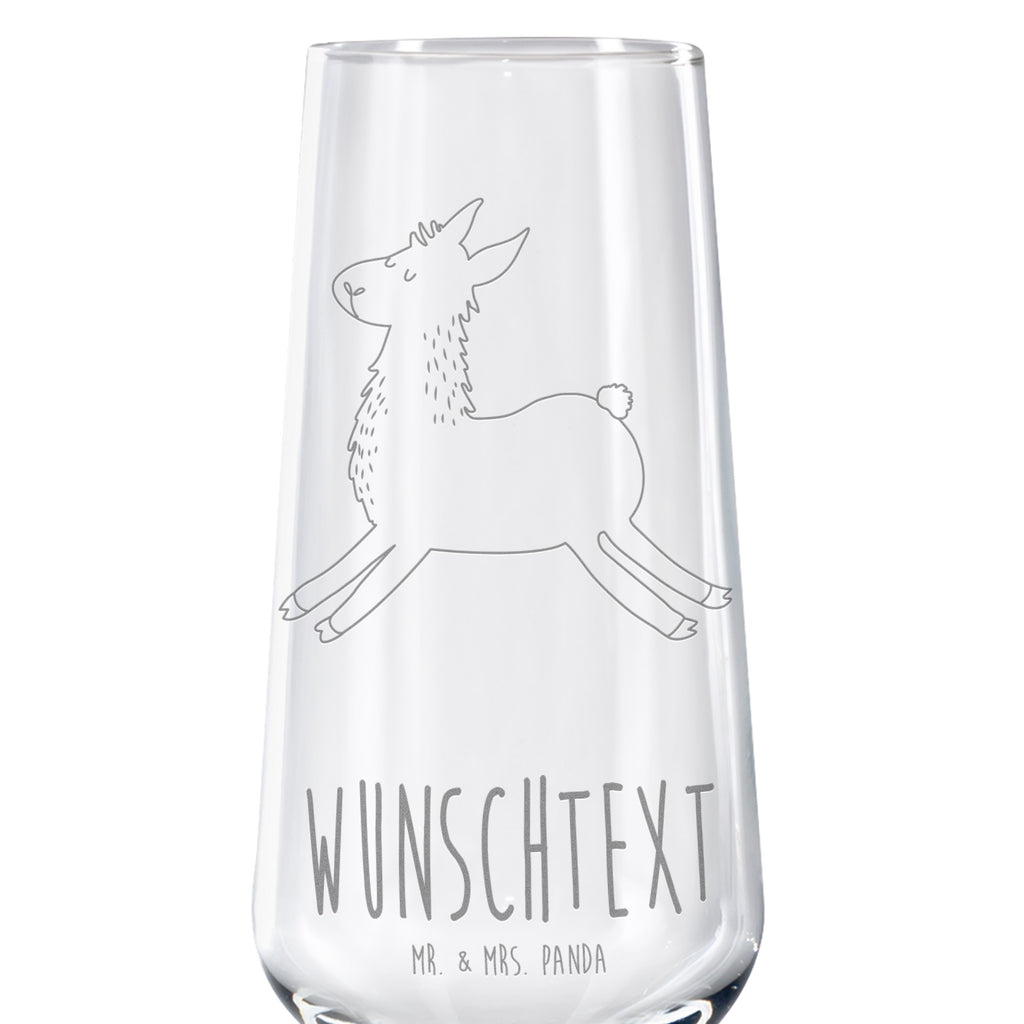 Personalized Sparkling Wine Glass lama Jump Llama, llama, alpaca, trendy animal, new start, start, good morning, heartache, graduation, llamas, favourite day, happy day, girlfriend, exam, happy, Lama, luck