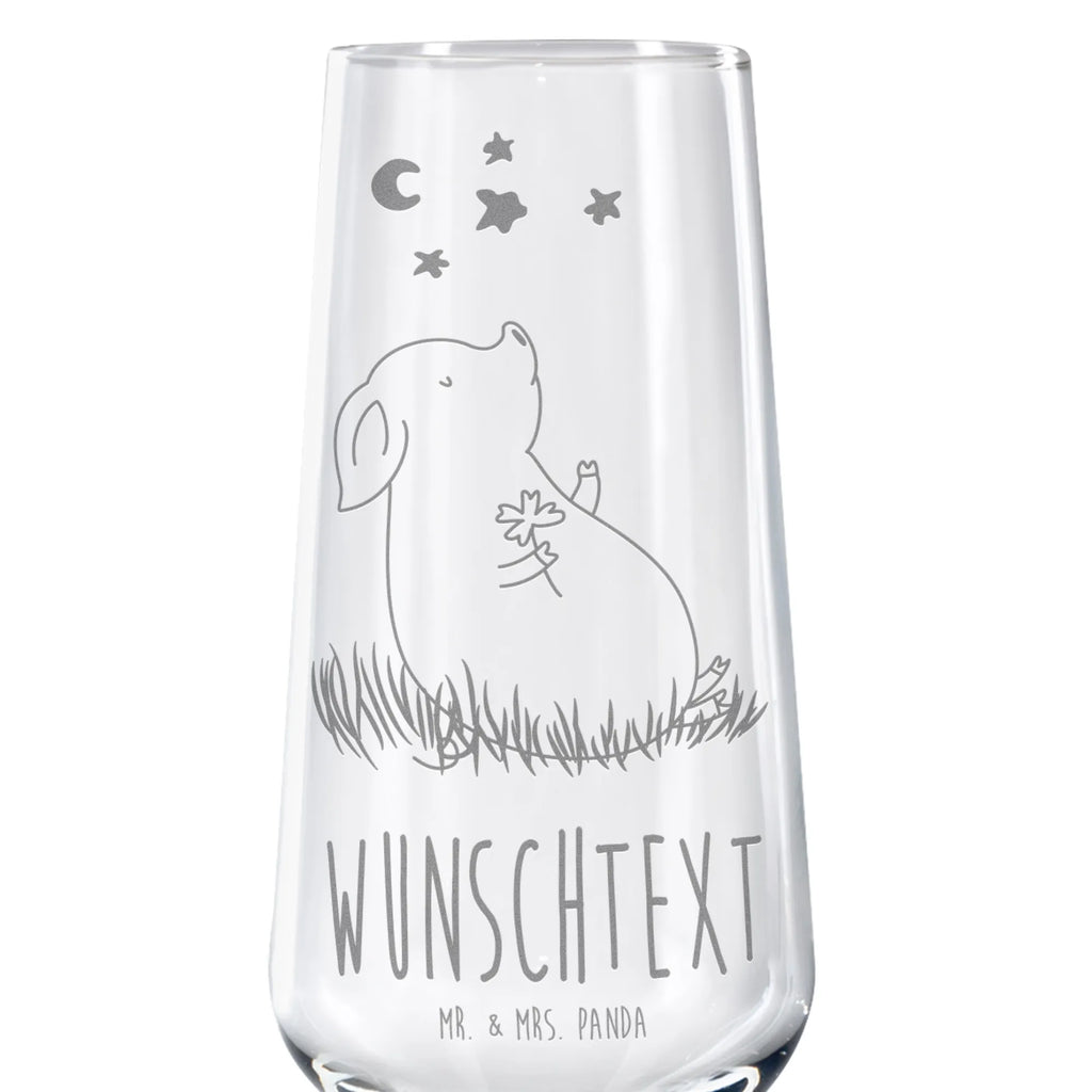 Personalized Sparkling Wine Glass Pig Luck small animals, cute, funny, cute animal motives, hand drawn, small world, funny sayings, good mood, happy, gifts, gift ideas, special gifts, animal lover, card, Lucky bastard. Luck, lucky charm, piglet, stars, goals, dreams, pig, motivation, asterisks