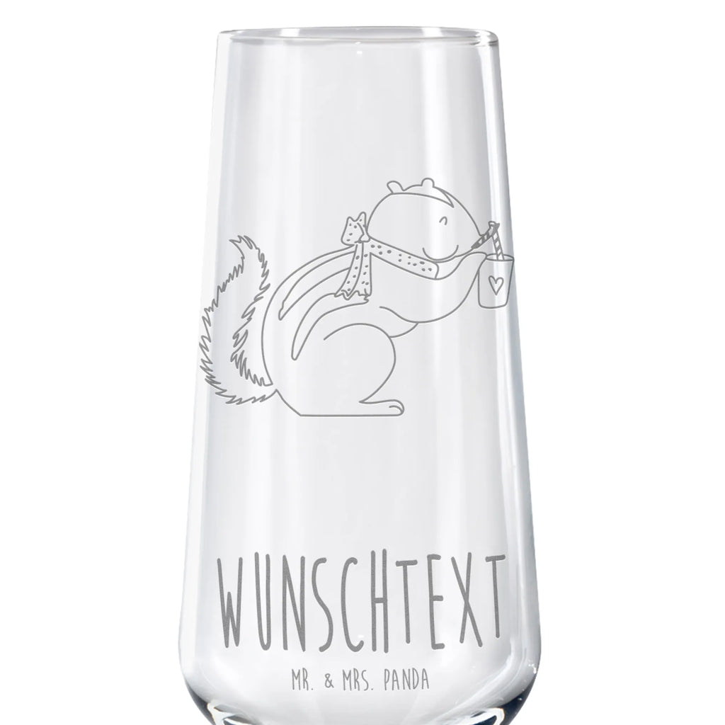 Personalized Sparkling Wine Glass Squirrel smoothies small animals, cute, funny, cute animal motives, hand drawn, small world, funny sayings, good mood, happy, gifts, gift ideas, special gifts, animal lover, card, weight loss, squirrels, Green smoothies, chipmunks, diet