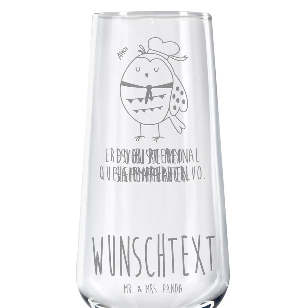 Personalized Sparkling Wine Glass Owl sailor owl, forest animal, bird, nocturnal, gift ideas, birthday present, illustrated, funny, romantic gift, owl decor, Owl, Sailor, Girlfriend, Marriage, Pun funny, Owl decoration, Wedding anniversary gift, Owl saying, Mariner, Home port