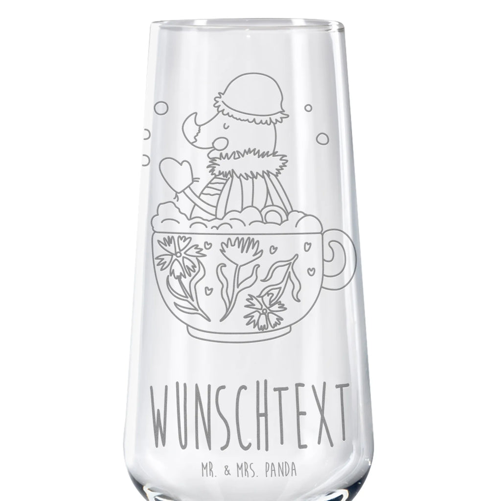 Personalized Sparkling Wine Glass Moth foam bath small animals, cute, funny, cute animal motives, hand drawn, small world, funny sayings, good mood, happy, gifts, gift ideas, special gifts, animal lover, card, bathroom, bubble bath, time management, WC, goals, dreaming, cup, dreamy, Moth, bath, bathroom decoration, bathing