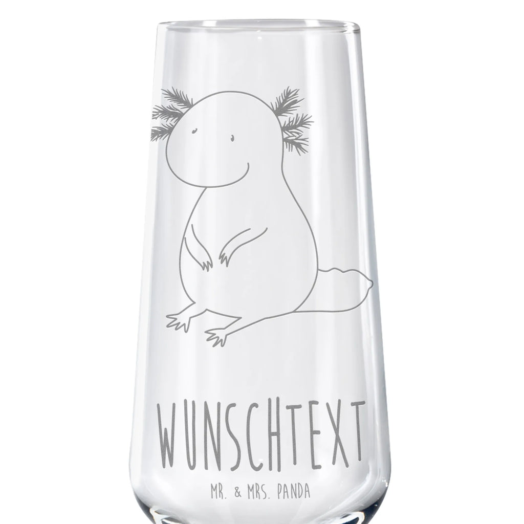 Personalized Sparkling Wine Glass axolotl zero Axolotl, Axelotl, marine animals, Mexican walking fish, salamander, contented, cheerful, love, worldly wisdom, girlfriend, Axolot, happy, wisdom, lifestyle