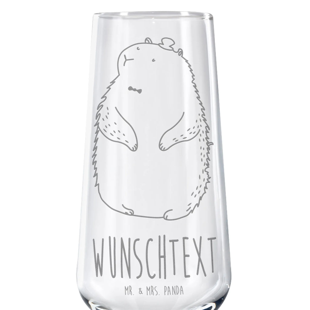 Personalized Sparkling Wine Glass Groundhog small animals, cute, funny, cute animal motives, hand drawn, small world, funny sayings, good mood, happy, gifts, gift ideas, special gifts, animal lover, card, cheerfulness, etiquette, Groundhog, friendliness, respect, decency