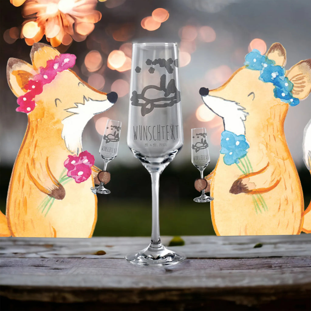 Personalized Sparkling Wine Glass Fox Stars fox, foxes, forest wildlife, clever as a fox, animal lover, Fox, Saying beautiful, words of consolation, Romance, Saying positive, Always Look on the Bright Side of Life