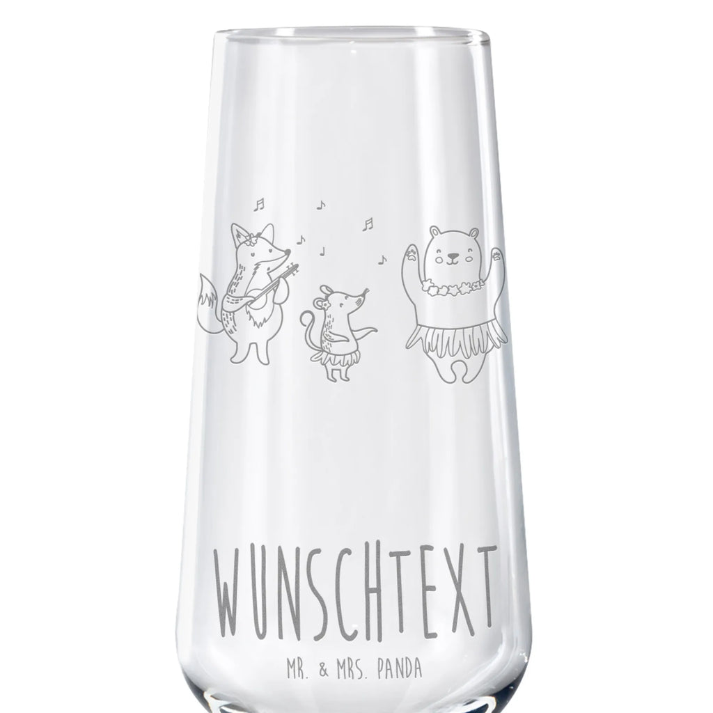 Personalized Sparkling Wine Glass forest animals Aloha small animals, cute, funny, cute animal motives, hand drawn, small world, funny sayings, good mood, happy, gifts, gift ideas, special gifts, animal lover, card, laughter, music, aloha, forest animals, rabbit, dancing, bear, life, hedgehog, forest