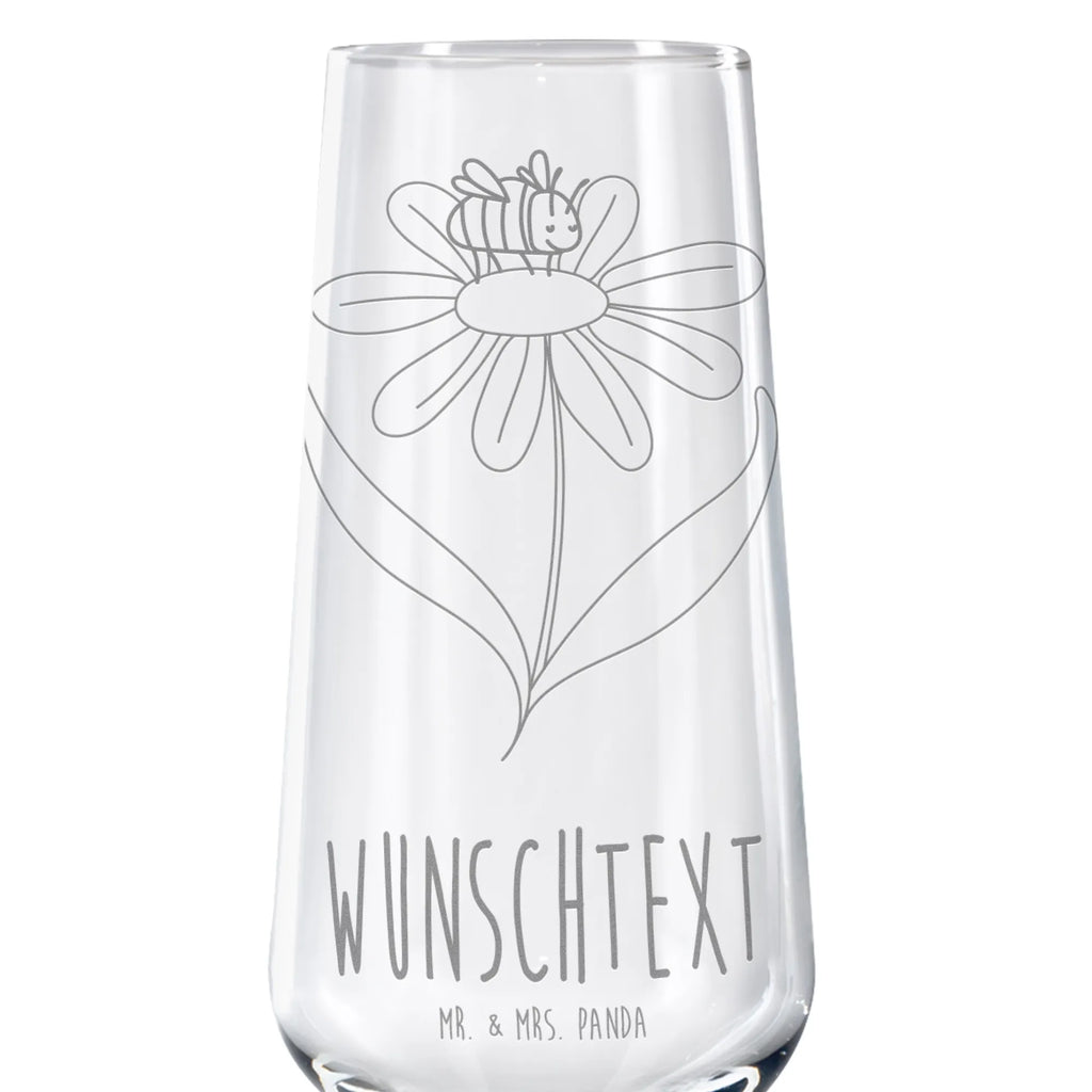 Spersonalizowany kieliszek do szampana trzmiel kwiat Motywy zwierzęce, dobra energia, zabawne powiedzonka, zwierzęta