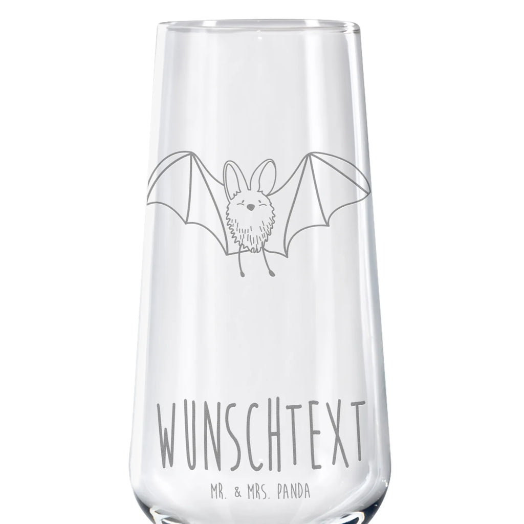 Personalized Sparkling Wine Glass bat wing small animals, cute, funny, cute animal motives, hand drawn, small world, funny sayings, good mood, happy, gifts, gift ideas, special gifts, animal lover, card