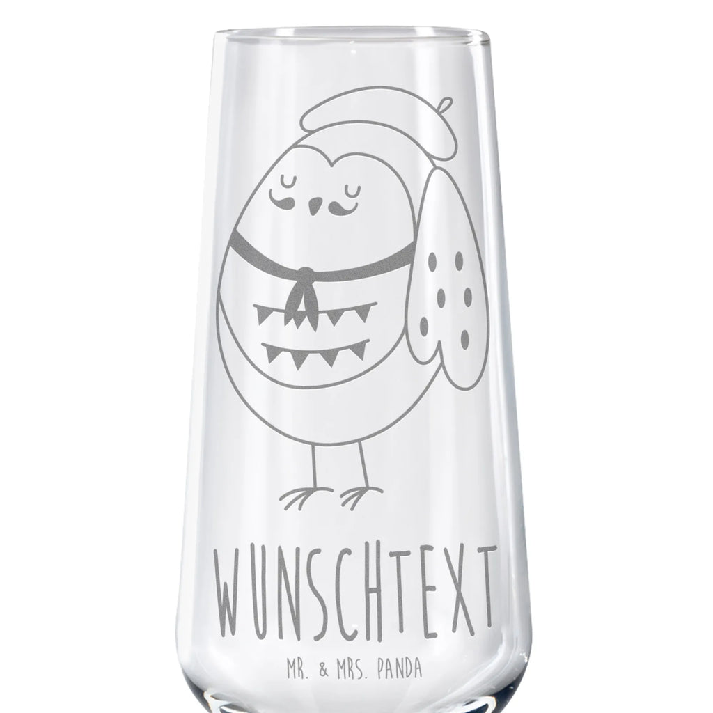 Personalized Sparkling Wine Glass Owl France owl, forest animal, bird, nocturnal, gift ideas, birthday present, illustrated, funny, romantic gift, owl decor, hibou, Say French, Life is beautiful, Owl decoration, La vie est belle, Owls, France, Owl, Say beautiful
