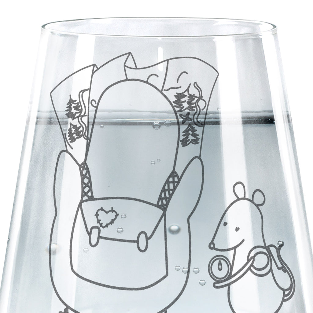 Trinkglas Pinguin & Maus Wanderer Trinkglas, Trinkglas mit Gravur, Wasserglas, Spülmaschinenfeste Trinkglser, Pinguin, Pinguine, Abenteurer, Abenteuer, Roadtrip, Ausflug, Wanderlust, wandern