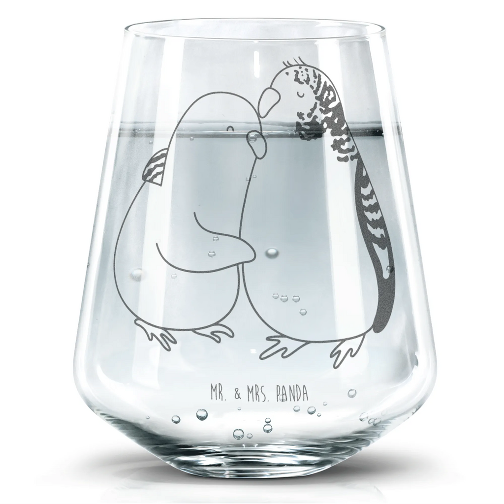 Drinking glass Parakeets in love Love, Loving, Two, Together, Marriage, Engagement, Proposal of marriage, Love gift, gift for her, gift for him, anniversary gift, birds, love, budgie, cuddling, closeness, trust