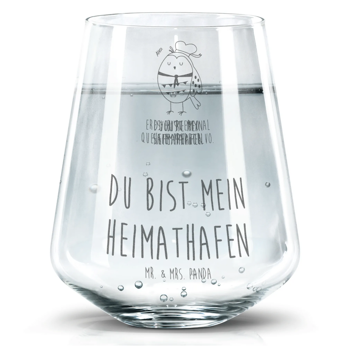 Trinkglas Eule Matrose Panda Glas, Dekoglas, Geschenkglas, Glasbecher, Wasserglas, Trinkgefäß, Allzweckglas, getränkebecher, Wasserbecher, Becherglas, Trinkglas, Tumbler Glas, Designglas, Saftglas, Limonadenglas, Glas, Eule, Hochzeitstag Geschenk, Seefahrer, Eule Deko, Eule Spruch, Owl, Ehe, Freundin, Matrose, Heimathafen, Wortspiel Lustig