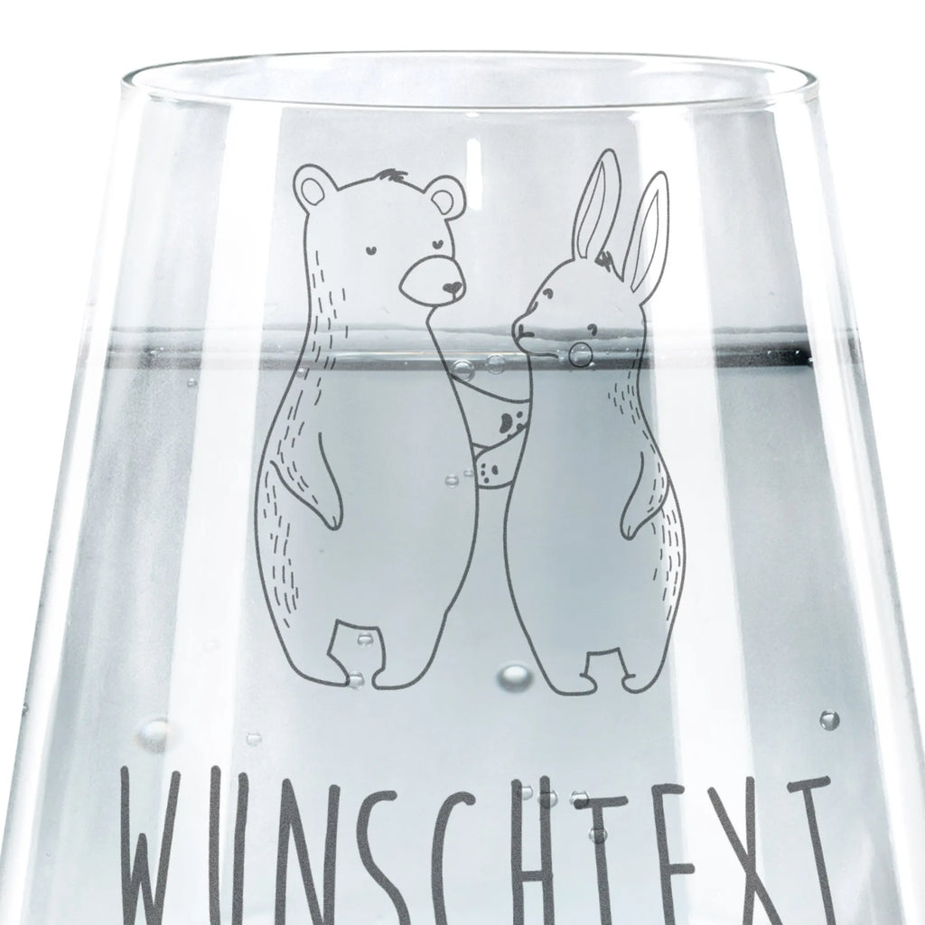 Personalized Drinking Glass bear and rabbit Embrace Love, Loving, Two, Together, Marriage, Engagement, Proposal of marriage, Love gift, gift for her, gift for him, anniversary gift, rabbit, best friends, best friend, friends, bear