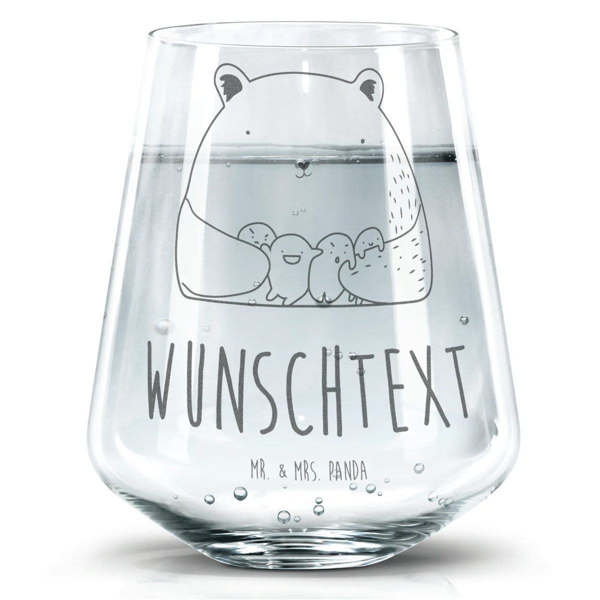 Personalized Drinking Glass bear Feeling teddy bear, cuddly toy, Madness