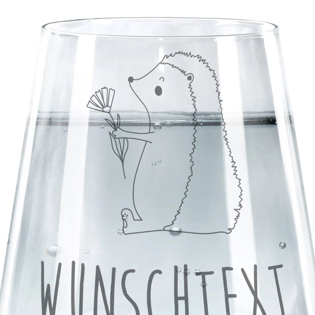 Personalized Drinking Glass Hedgehog Flower small animals, cute, funny, cute animal motives, hand drawn, small world, funny sayings, good mood, happy, gifts, gift ideas, special gifts, animal lover, card, hedgehog, get well soon, visit, sick, illness, recovery wishes, hospital