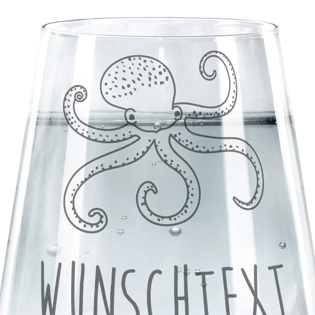 Personalized Drinking Glass Squid small animals, cute, funny, cute animal motives, hand drawn, small world, funny sayings, good mood, happy, gifts, gift ideas, special gifts, animal lover, card, water, ocean, sea, squid, octopus, arms, sea animal