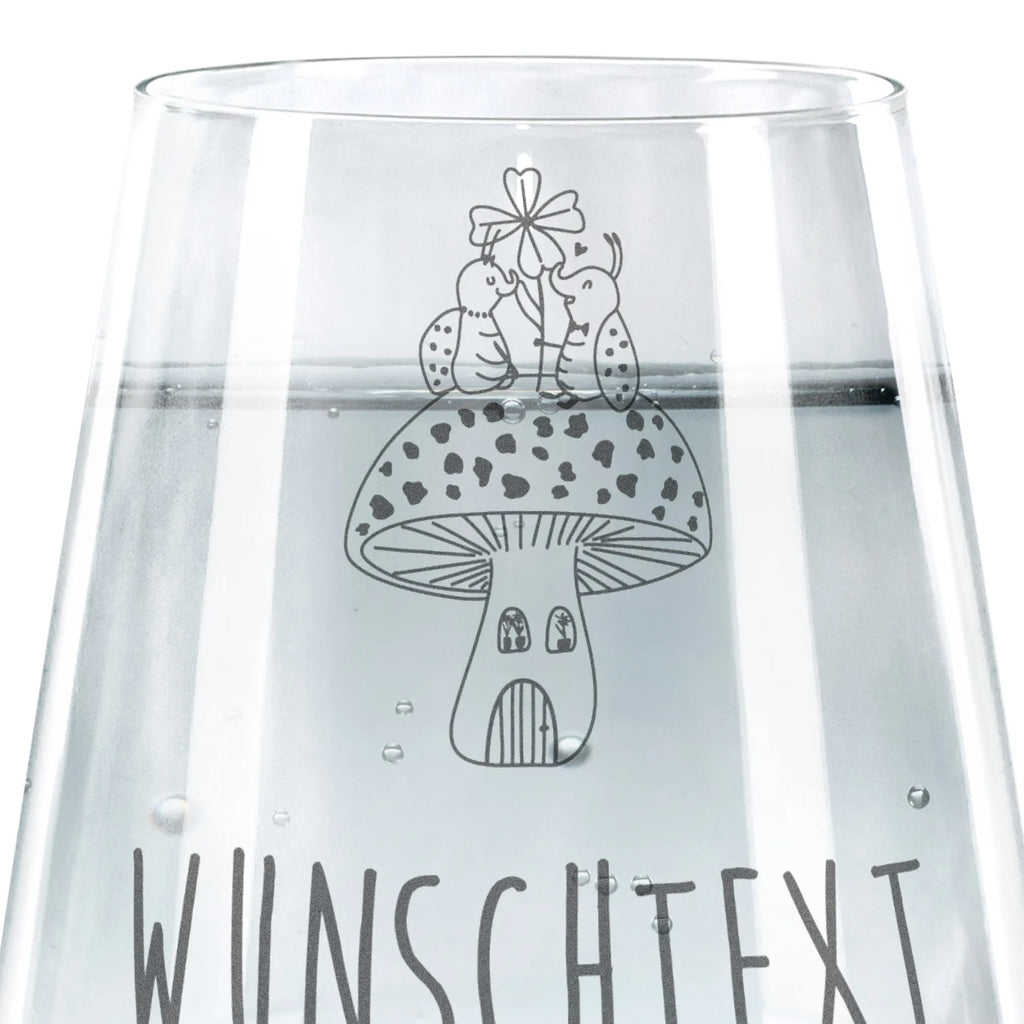 Personalized Drinking Glass ladybug toadstool small animals, cute, funny, cute animal motives, hand drawn, small world, funny sayings, good mood, happy, gifts, gift ideas, special gifts, animal lover, card, toadstool, ladybird, at home, house, house of fleshy fungi, flat