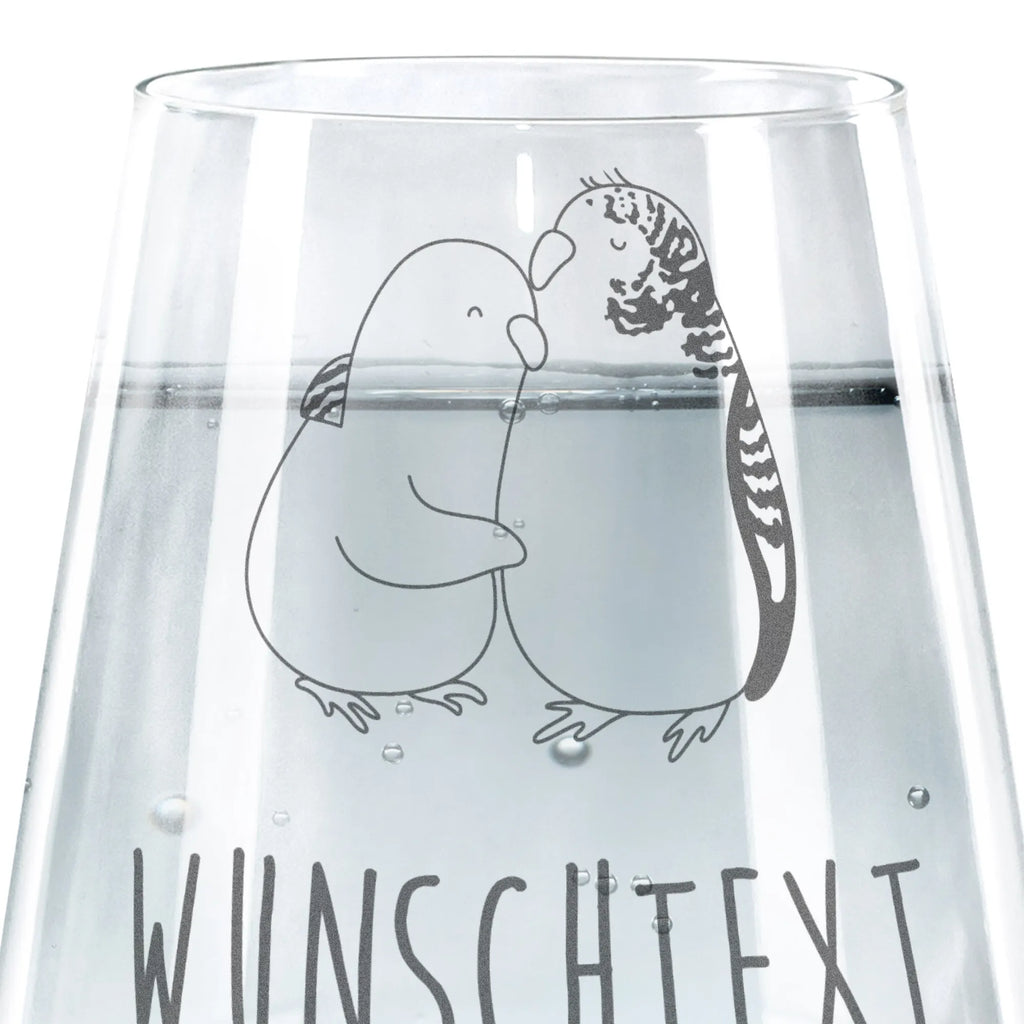 Personalized Drinking Glass Parakeets in love Love, Loving, Two, Together, Marriage, Engagement, Proposal of marriage, Love gift, gift for her, gift for him, anniversary gift, budgie, closeness, love, cuddling, trust, birds