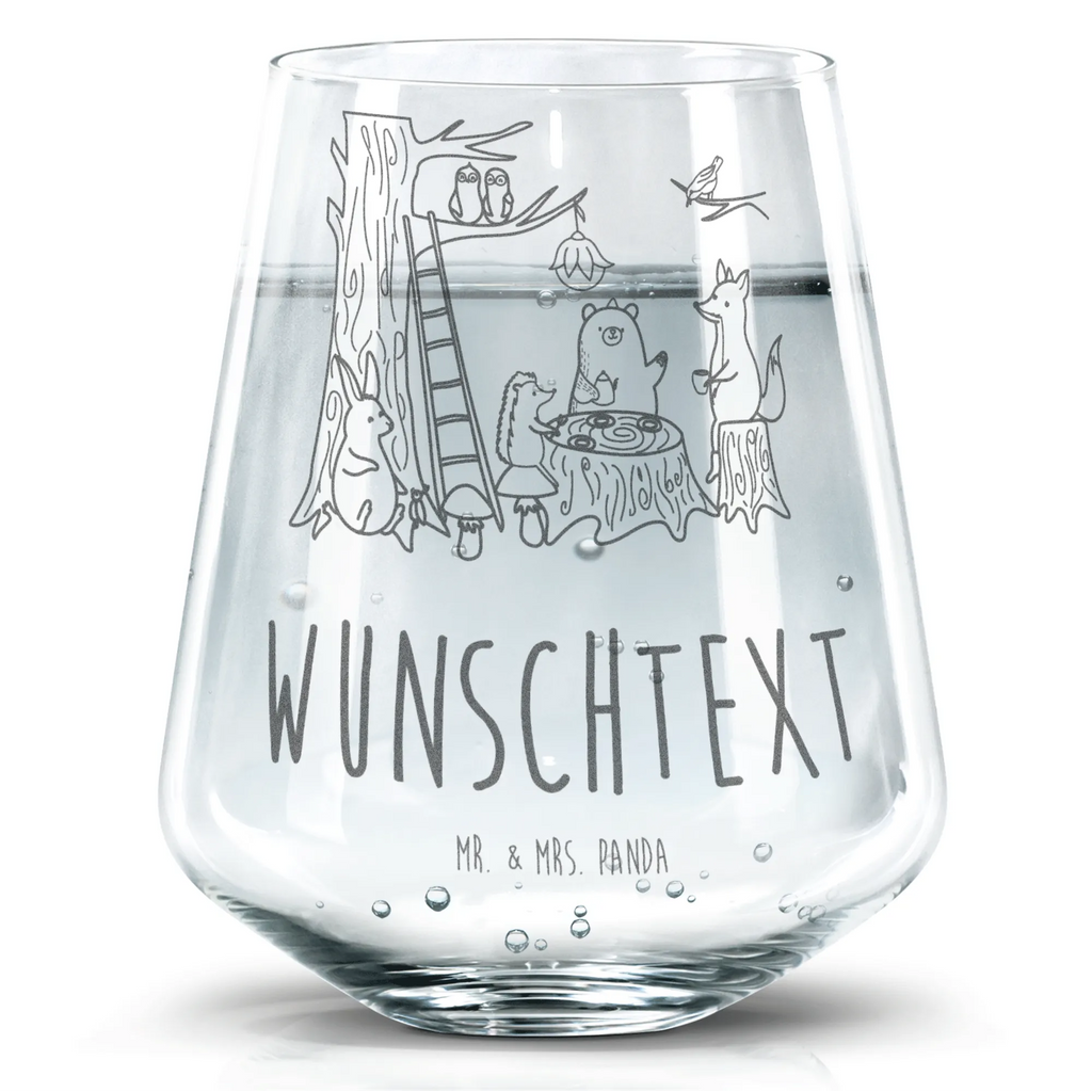 Personalized Drinking Glass forest animals picnic small animals, cute, funny, cute animal motives, hand drawn, small world, funny sayings, good mood, happy, gifts, gift ideas, special gifts, animal lover, card, mouse, forest, hare, picnic, fox, squirrel, forest animals, hedgehog