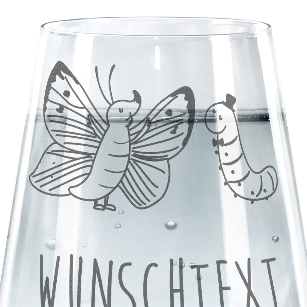 Personalized Drinking Glass Caterpillar butterfly small animals, cute, funny, cute animal motives, hand drawn, small world, funny sayings, good mood, happy, gifts, gift ideas, special gifts, animal lover, card, development, growing up, lemon butterfly, butterfly, Caterpillar, cocoon, beauty, hat