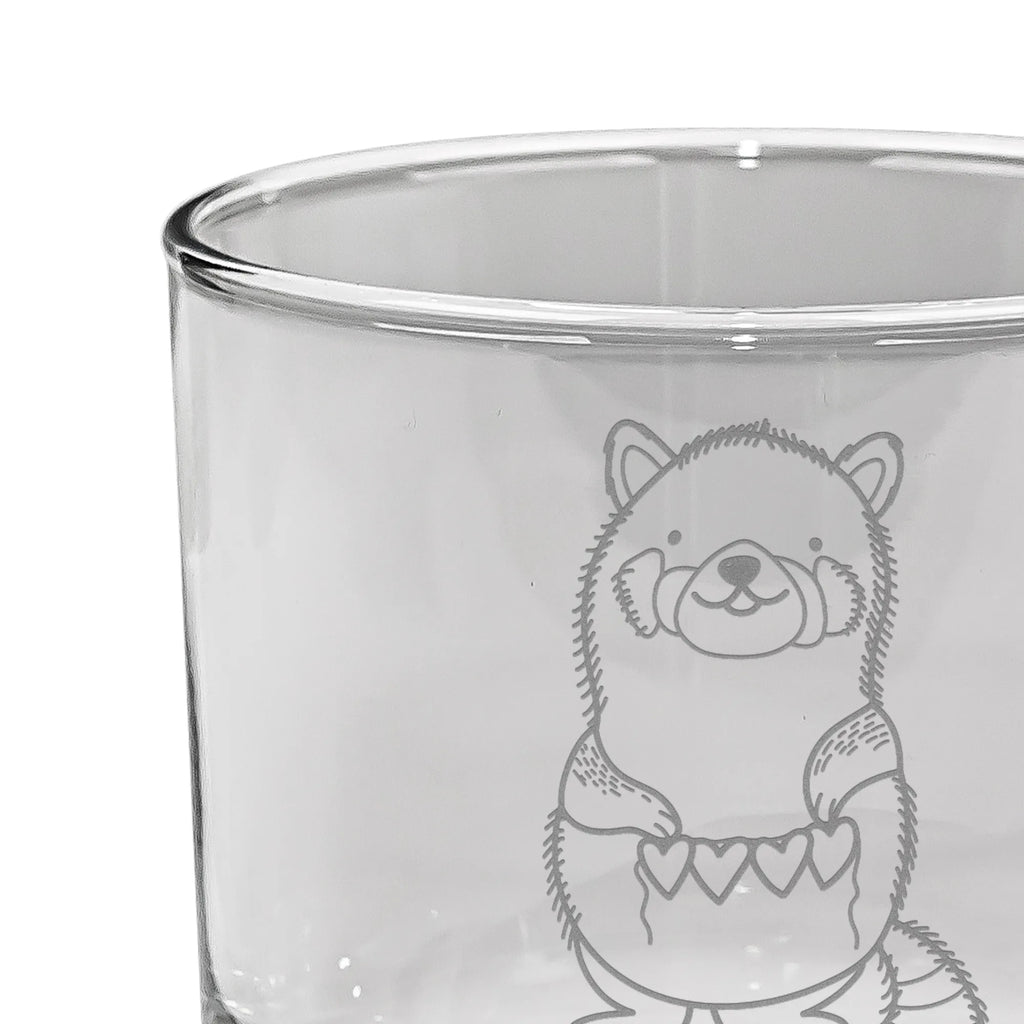 Whiskey Glass red panda small animals, cute, funny, cute animal motives, hand drawn, small world, funny sayings, good mood, happy, gifts, gift ideas, special gifts, animal lover, card, love, darling, Panda, favourite person, heart, red