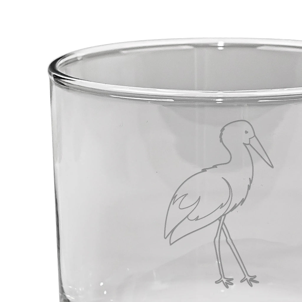 Personalized Whiskey Glass Stork small animals, cute, funny, cute animal motives, hand drawn, small world, funny sayings, good mood, happy, gifts, gift ideas, special gifts, animal lover, card, pregnant, baby, baby bump, pregnancy, mothers, birth, stork, becoming a mother, mother