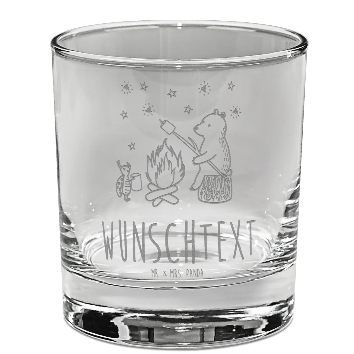 Personalized Whiskey Glass Bear & Ladybird campfire bear, teddy, teddy bear, cuddly toy, Campfire