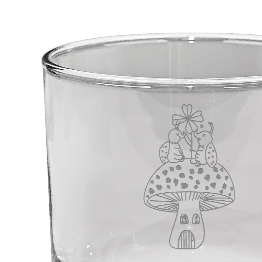 Personalized Whiskey Glass ladybug toadstool small animals, cute, funny, cute animal motives, hand drawn, small world, funny sayings, good mood, happy, gifts, gift ideas, special gifts, animal lover, card, house of fleshy fungi, ladybird, toadstool, house, at home, flat