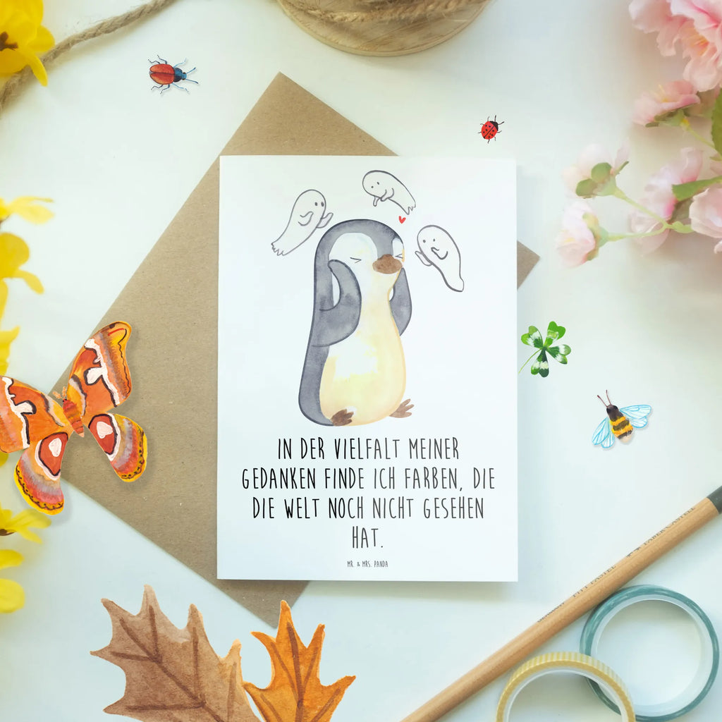 Greetings card Penguin Schizophrenia birthday card, folding card, wedding card, greeting card, invitation card